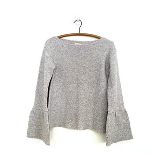 Sundance Fine Variations Bell Sleeve Grey Knit Wool Alpaca Sweater Size XS
